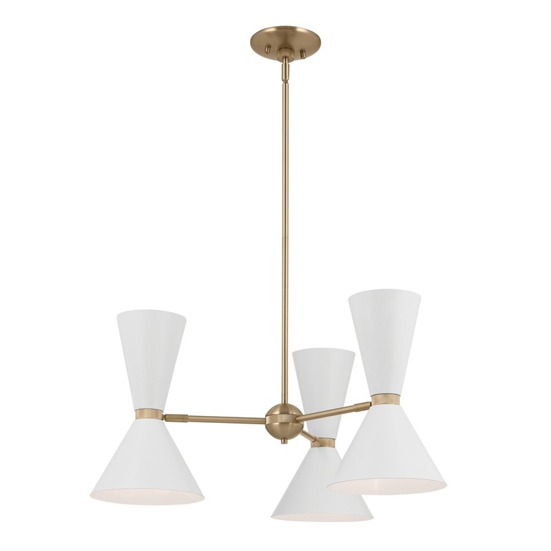 Kichler 52565CPZWH Six Light Chandelier, Champagne Bronze