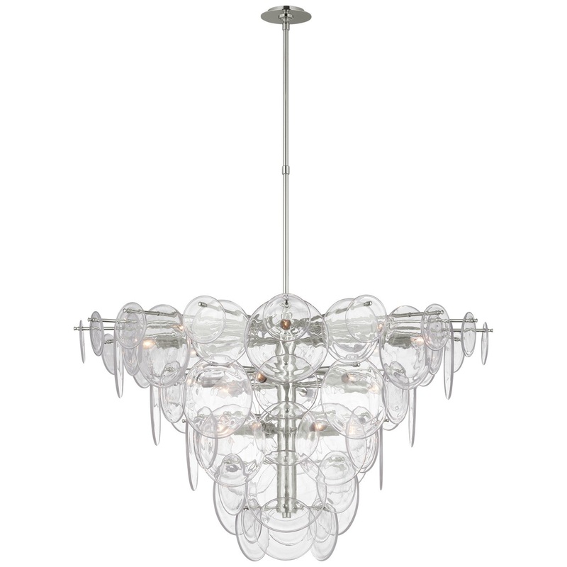 LED Chandelier from the Loire Collection in Polished Nickel Finish by Visual Comfort Signature