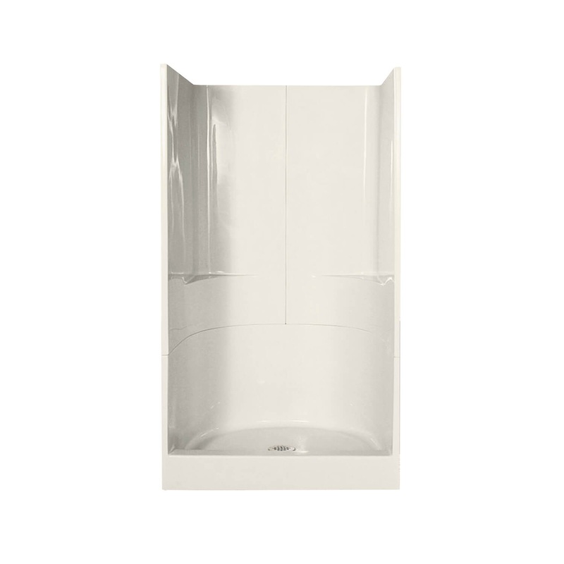 MAAX 103008-000-007-000 48SKD 48 x 35 AcrylX Alcove Center Drain Three-Piece Shower in Biscuit