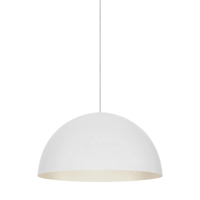 Mini Powell Street Pendant FreeJack Satin Nickel with White