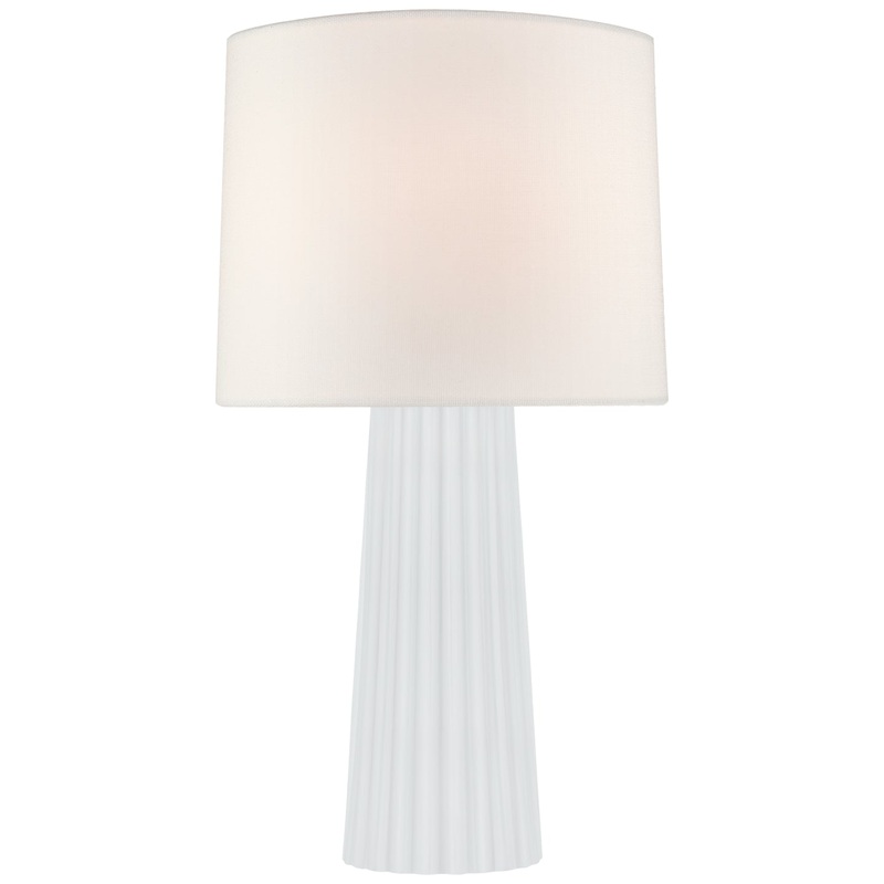 One Light Table Lamp from the Danube Collection in White Glass Finish by Visual Comfort Signature