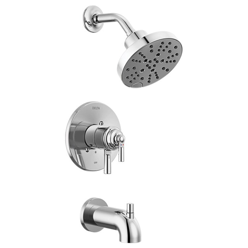 Tub and Shower Trim Monitor Saylor 17 Series In2ition 2 Lever Chrome WaterSense ADA 1.75 Gallons per Minute