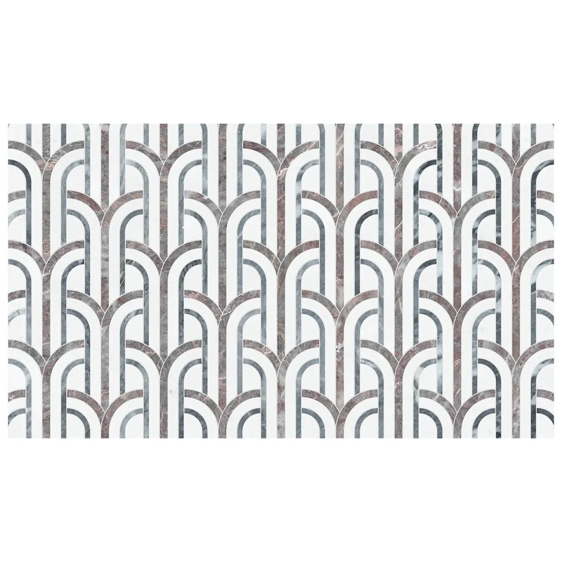 Utopio Florence Blush Honed Natural Stone Waterjet Mosaic