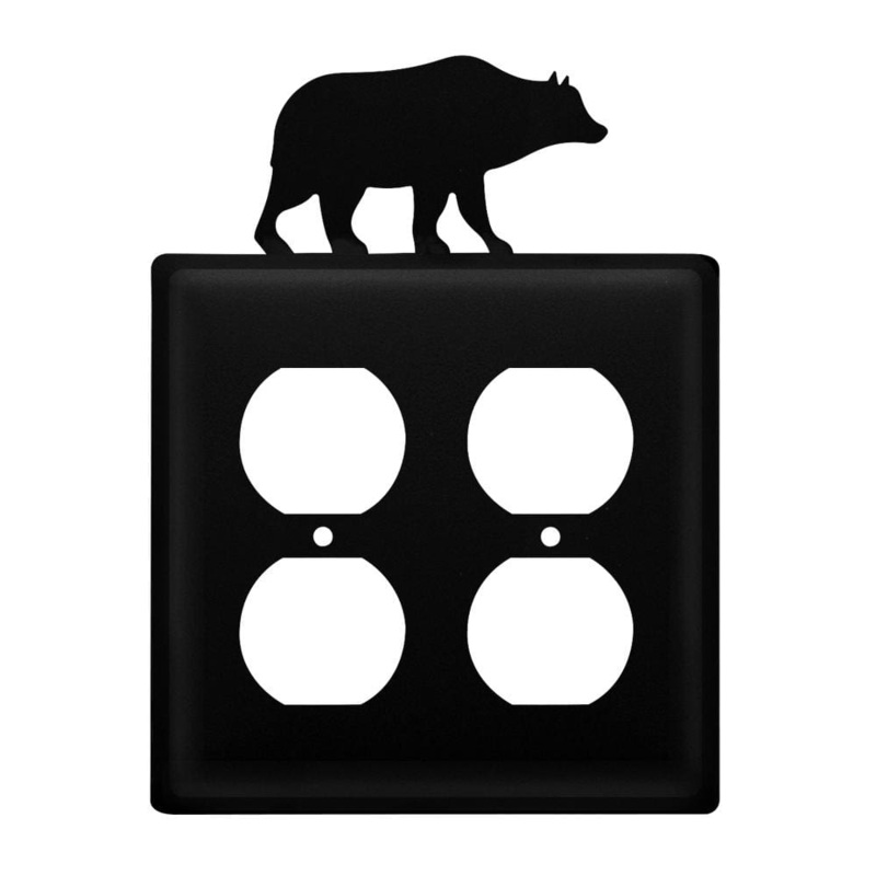 Village Wrought Iron EOO-14 Double Bear Double Outlet Cover