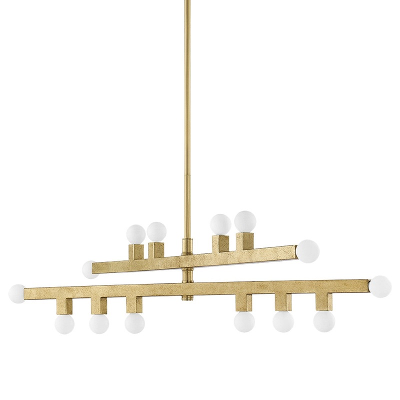 14 Light Chandelier from the Sutter Collection in Vintage Gold Leaf Finish by Mitzi