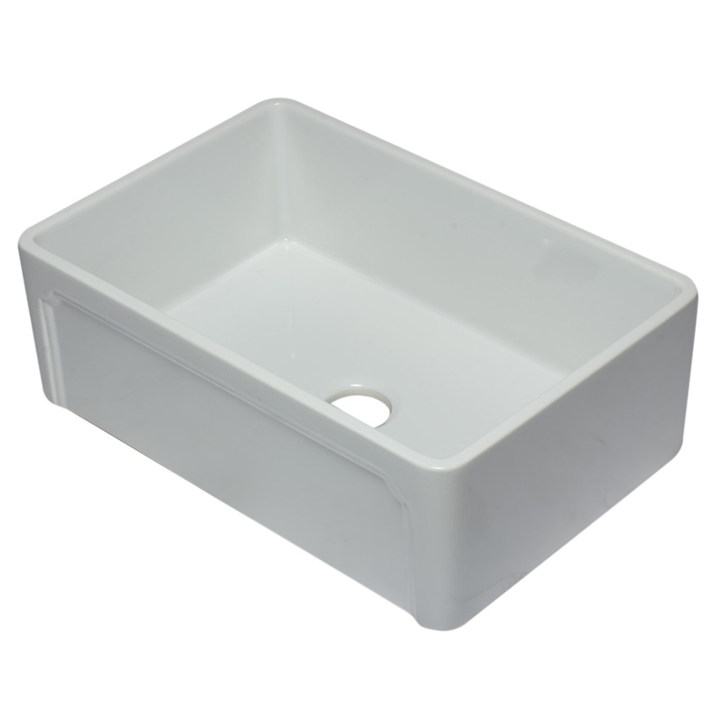 ALFI brand AB3020SB-W 30 inch White Reversible Single Fireclay Farmhouse Kitchen Sink