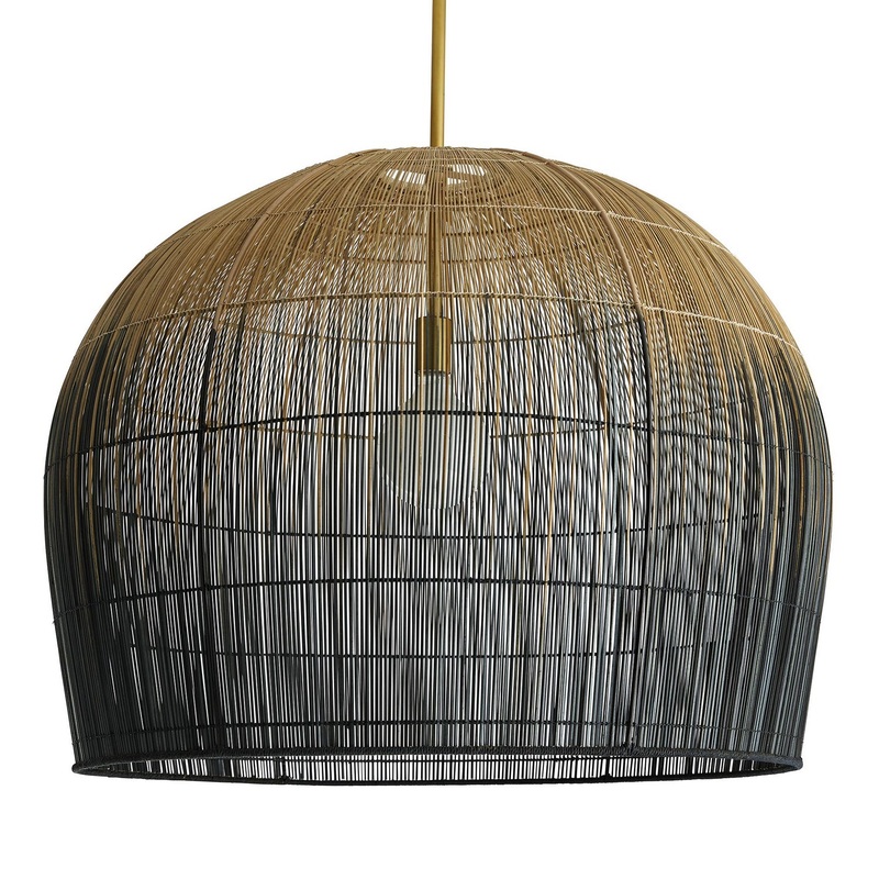 Arteriors 45061 Swami One Light Pendant Natural and Black Ombre