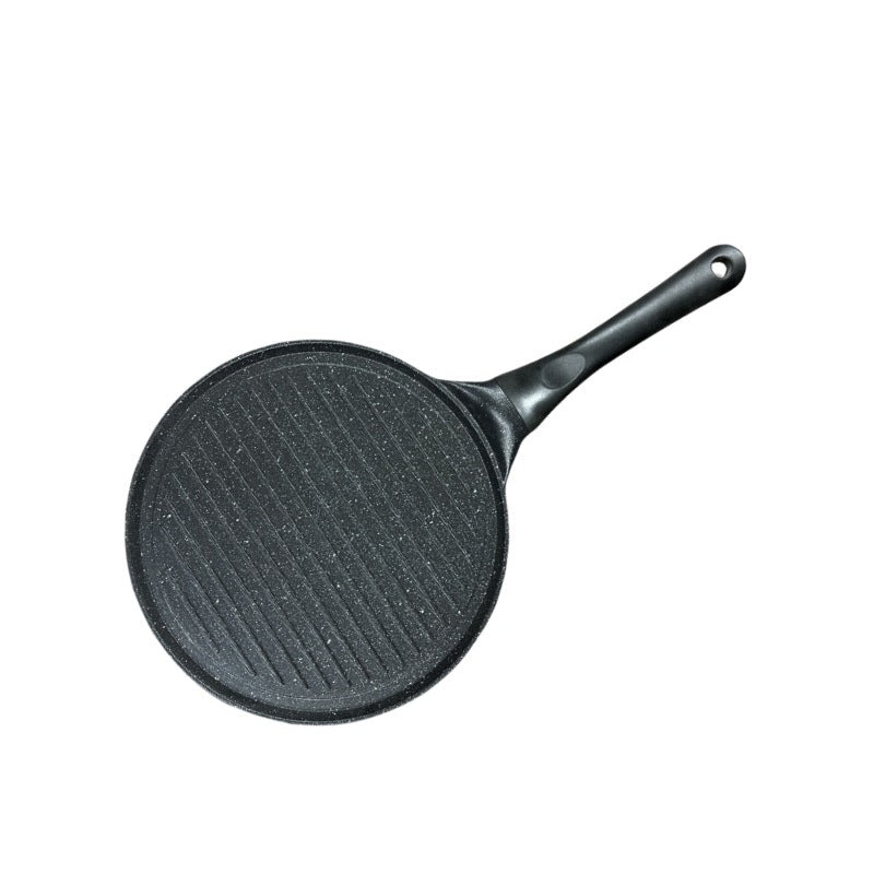 Black Steak + Black Handle (Gas Model) Non-Stick Pancake Pan – 7-Hole Fun Shapes Breakfast Griddle (27cm)
