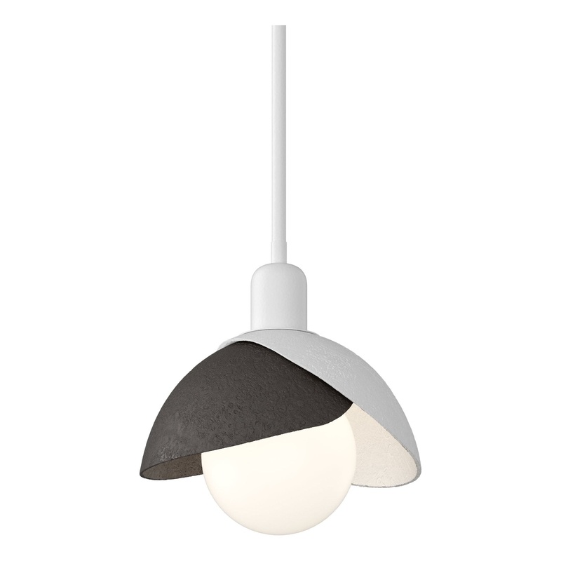 Brooklyn Double Shade Mini Pendant White Oil Rubbed Bronze