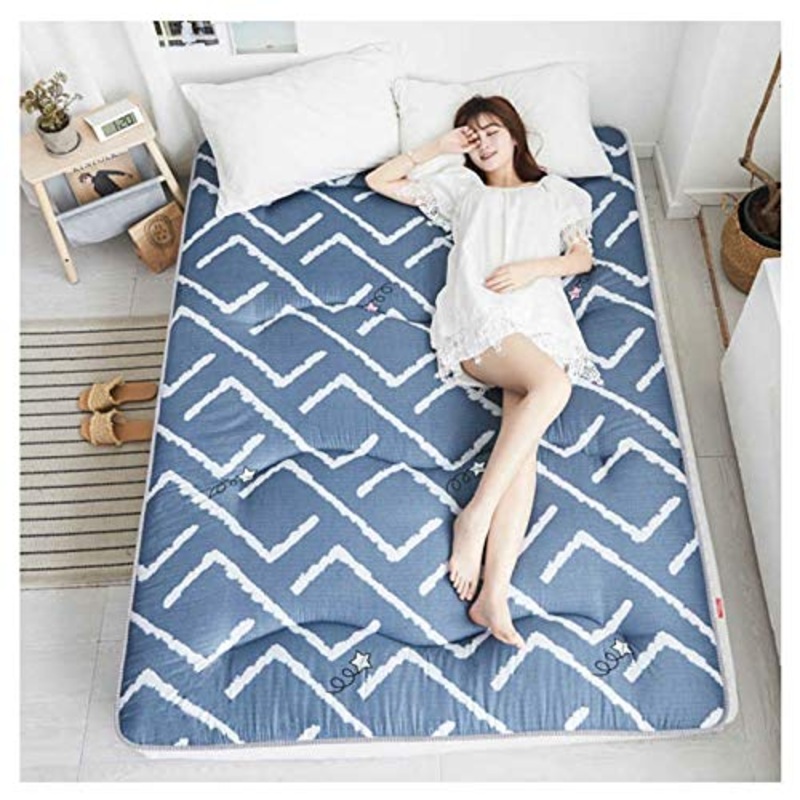 Douer Materasso futon Morbido Pieghevole, Traspirante Comodo Sonno Pad da Letto Spesso Tatami Giapponese Tatami per Soggiorno dormitorio Campeggio,Blue6,90200CM(3578inch)