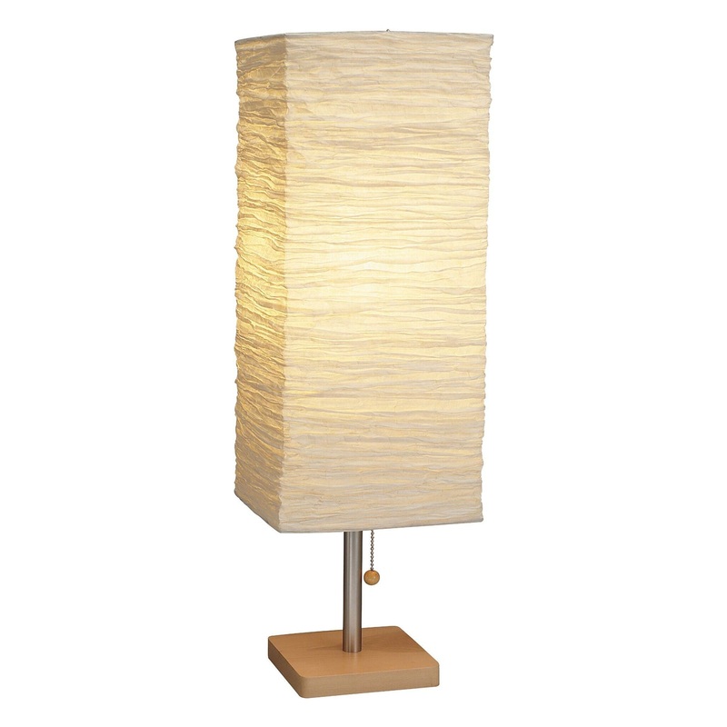 Dune Table Lamp Natural Rubber Wood/Steel Accents