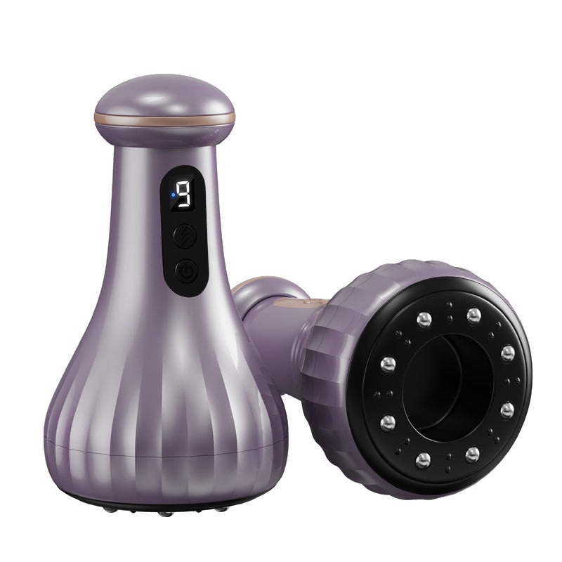 Electric Cupping & Gua Sha Massager – 9 Levels Heat & Suction, Red Light Therapy, USB-C Rechargeable(Purple)