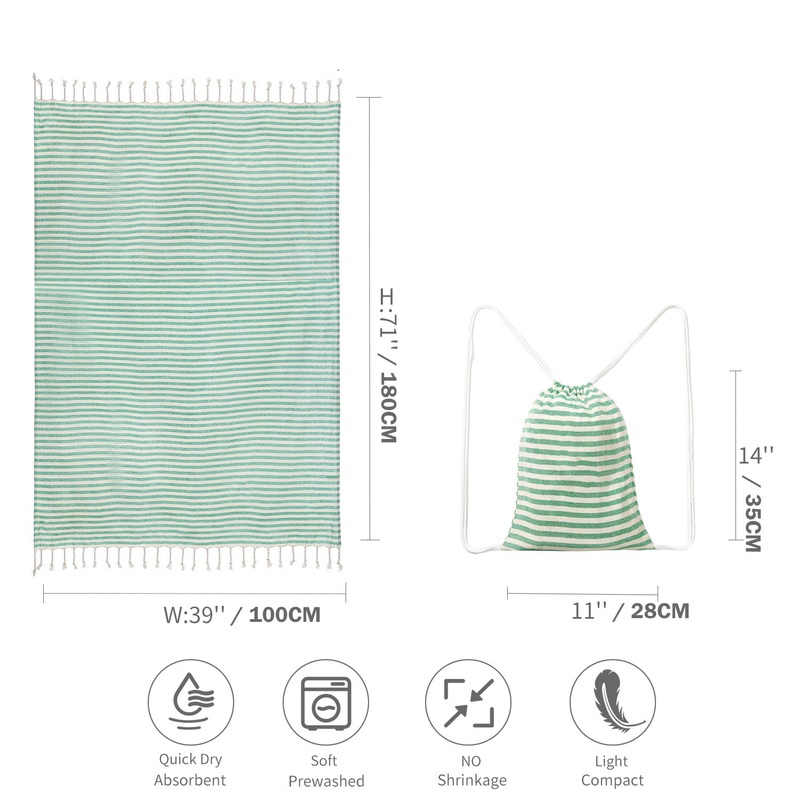 Green Chic Lightweight Nylon Drawstring Tote Bag – Multi-Pocket Casual Shoulder & Crossbody