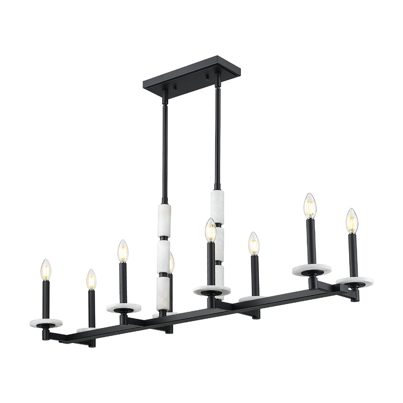 Kaden 8-Light Linear Chandelier Matte Black