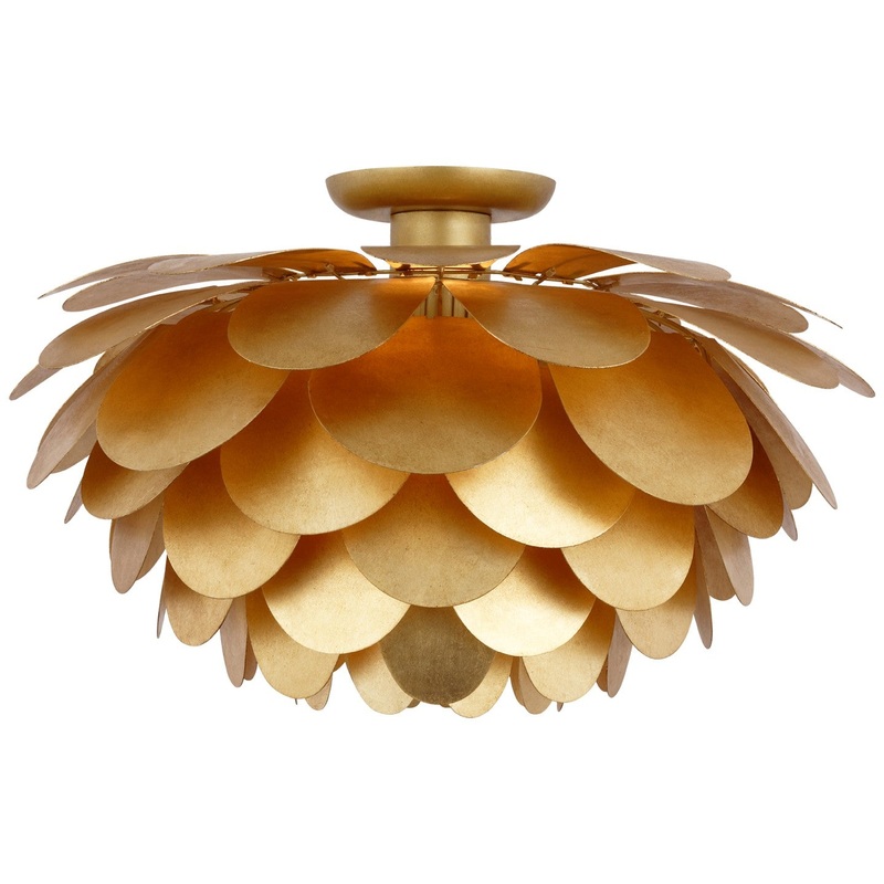 LED Flush Mount from the Cynara Collection in Gild Finish by Visual Comfort Signature
