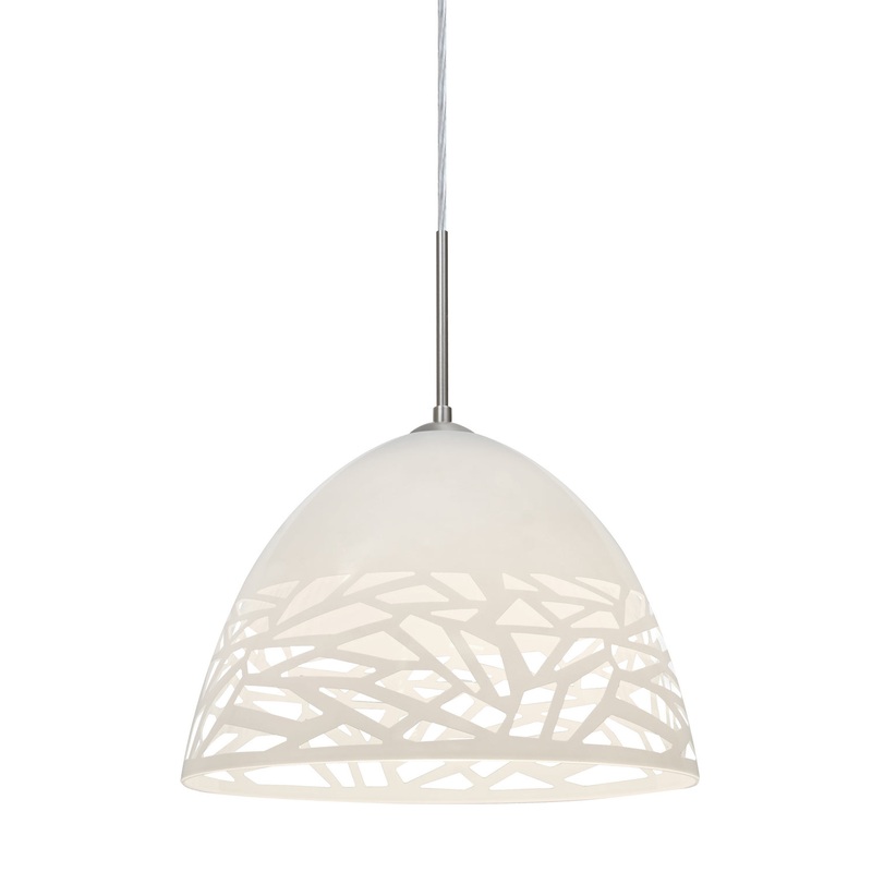 One Light Pendant from the Kiev Collection in Satin Nickel Finish by Besa