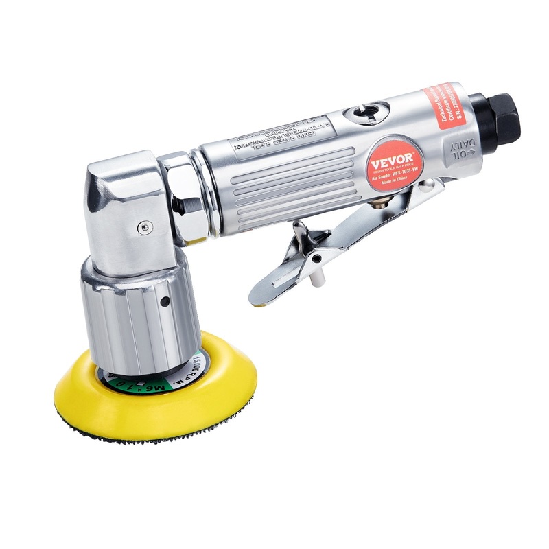 VEVOR 58PCS Air Sander Kit 1/2/3in Random Orbital Air Sander Polisher 15000r/min