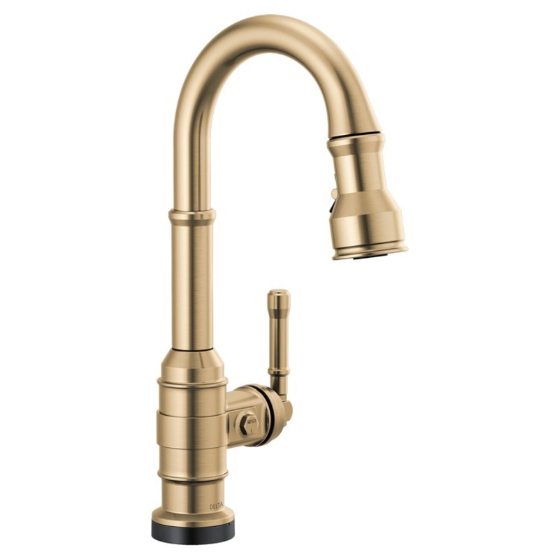Bar Faucet Broderick Prep 1 Lever ADA CALGreen Champagne Bronze Touch2O with Touchless/MagnaTite Docking/VoiceIQ Compatible 1.8 Gallons per Minute