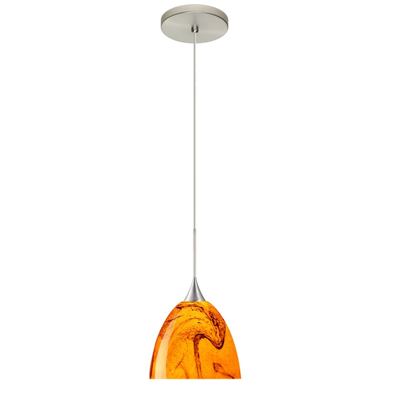 Besa 1XT-7570HB-LED-SN Sasha One Light Pendant Satin Nickel (Discontinued)