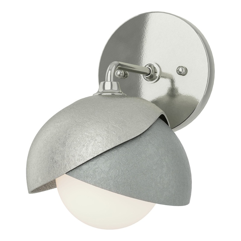 Brooklyn 1-Light Double Shade Bath Sconce Sterling Vintage Platinum