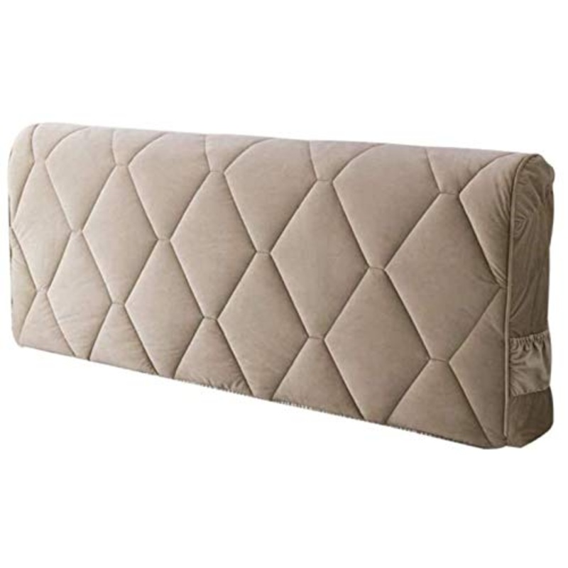 Copritestiera del Letto Fodera/Fodera per Testiera in Velluto, Copritestata Elasticizzato Copriletto all-Inclusive per Letti Singoli Queen King Size Full California,Coffee-220x65cm