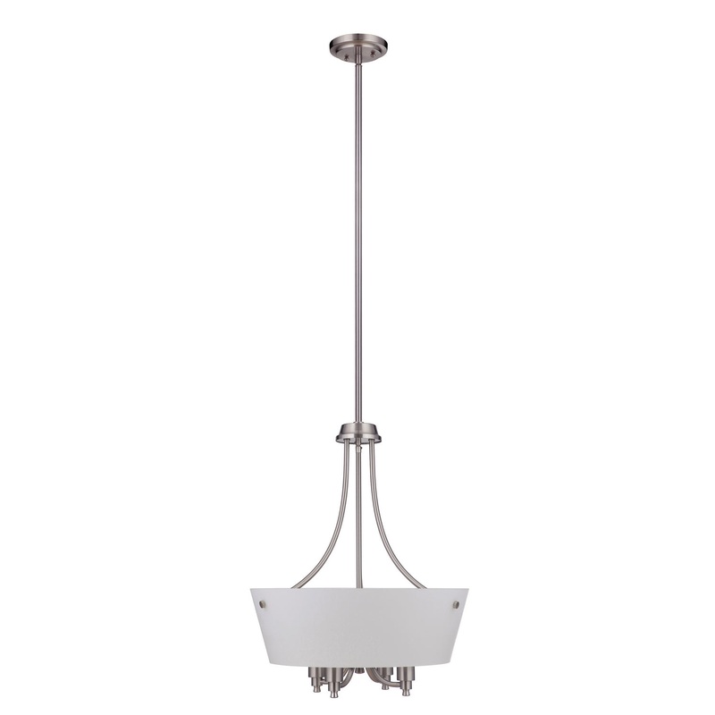 Craftmade 50234-BNK-WG Tyler Four Light Foyer Pendant Brushed Polished Nickel (Discontinued)