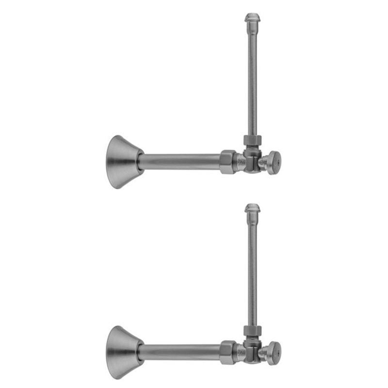 Faucet Supply Kit Quarter Turn Angle Pattern 5/8 Inch ODx3/8 Inch OD 20 Inch Compression Polished Nickel Oval Includes 3/8 Inch OD and 1/2 Inch Supply Tubes/Cover Tubes/Escutcheons Part Number 621-8-62CT