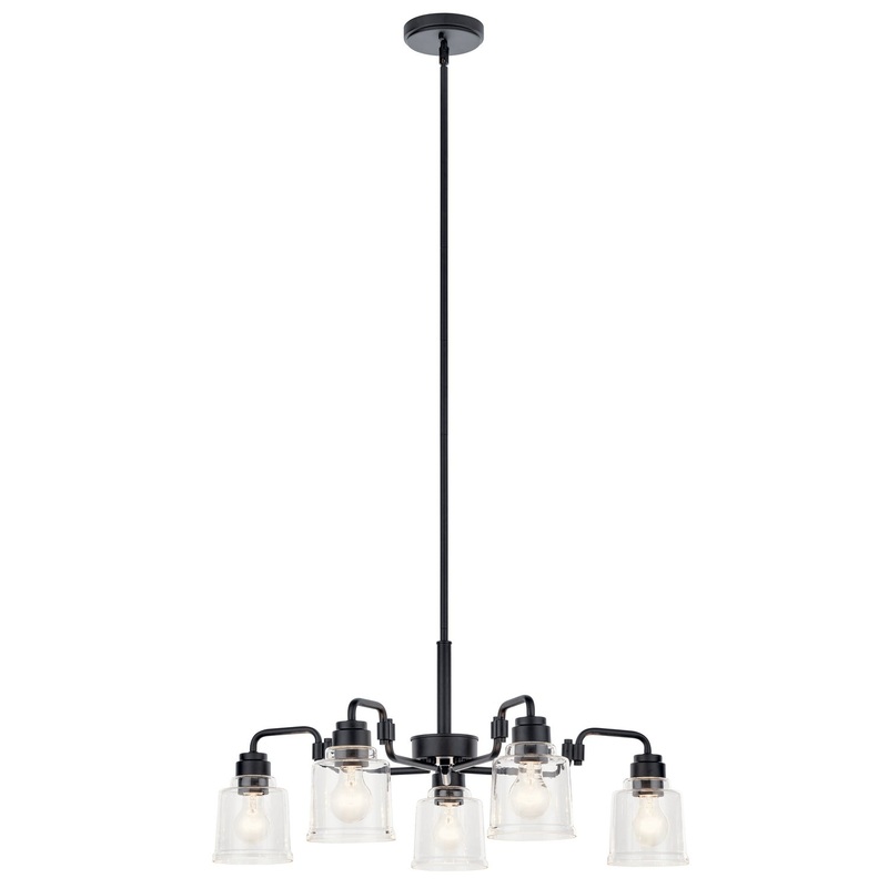 Kichler 52398BK Five Light Chandelier, Black