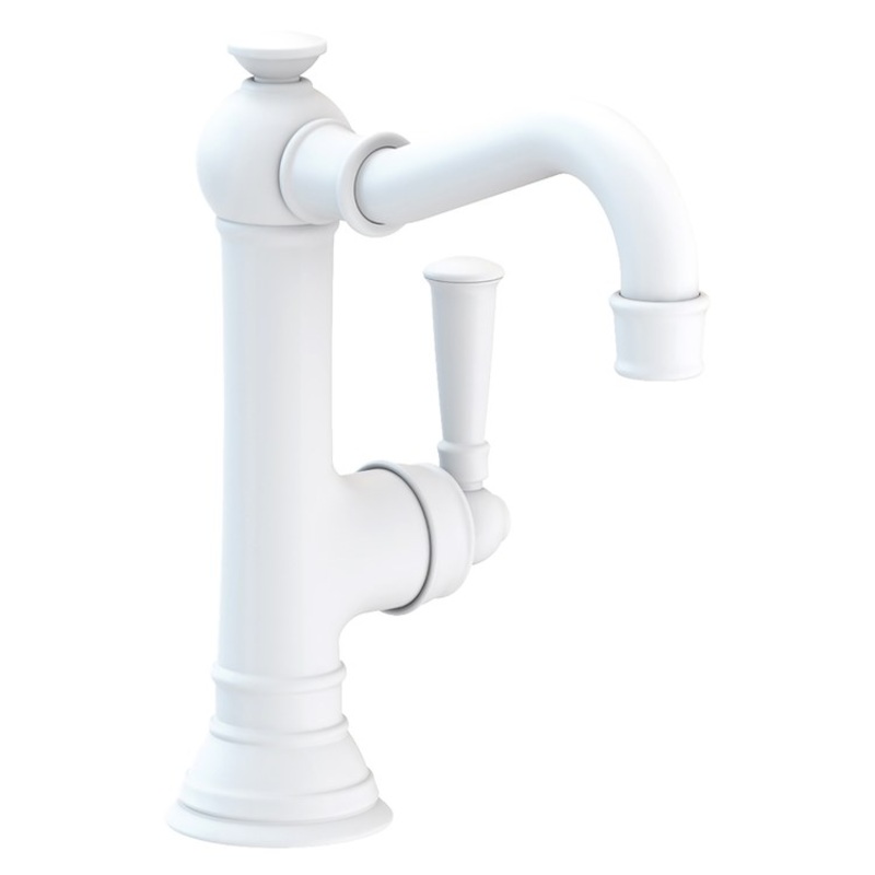 Lavatory Faucet Jacobean 1 Lever ADA Matte White 1.2 Gallons per Minute Brass Spout Height 5-5/8 Inch