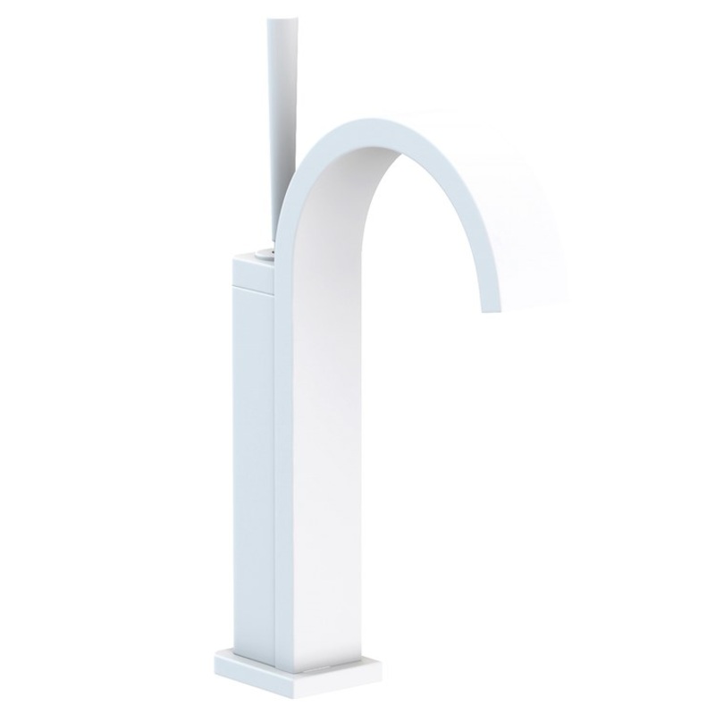 Lavatory Faucet Secant 1 Lever ADA Matte White 1.2 Gallons per Minute Brass Spout Height 7-2/5 Inch