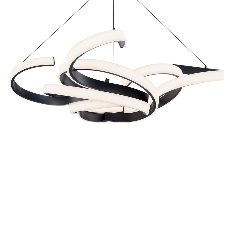 LED Chandelier from the Woven Collection in Black Finish by Modern Forms