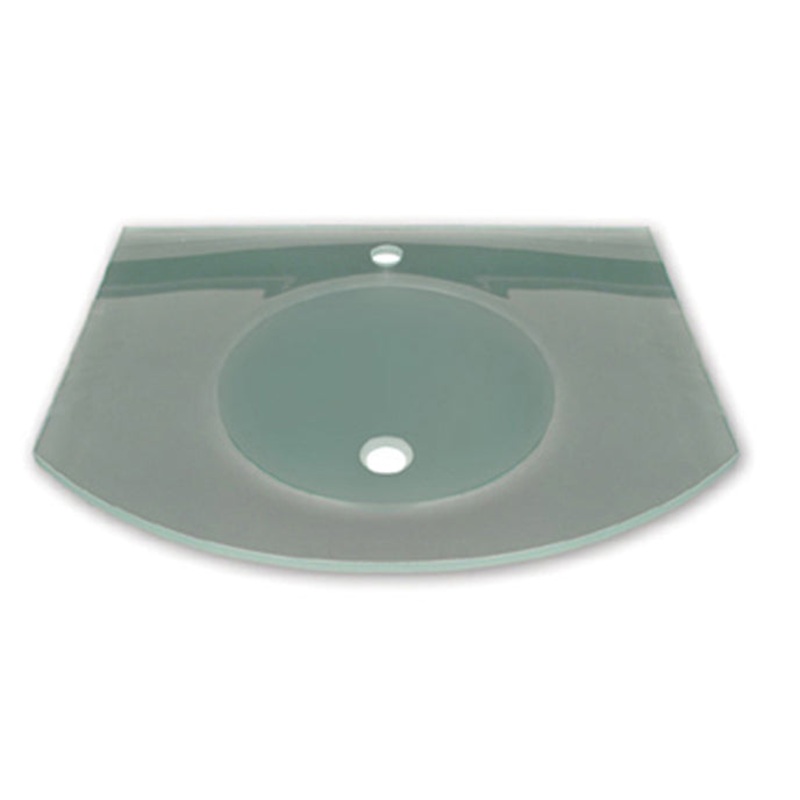 New Generation Arched 1/2″ Matte Glass Counter Top with Integrated Round Basin