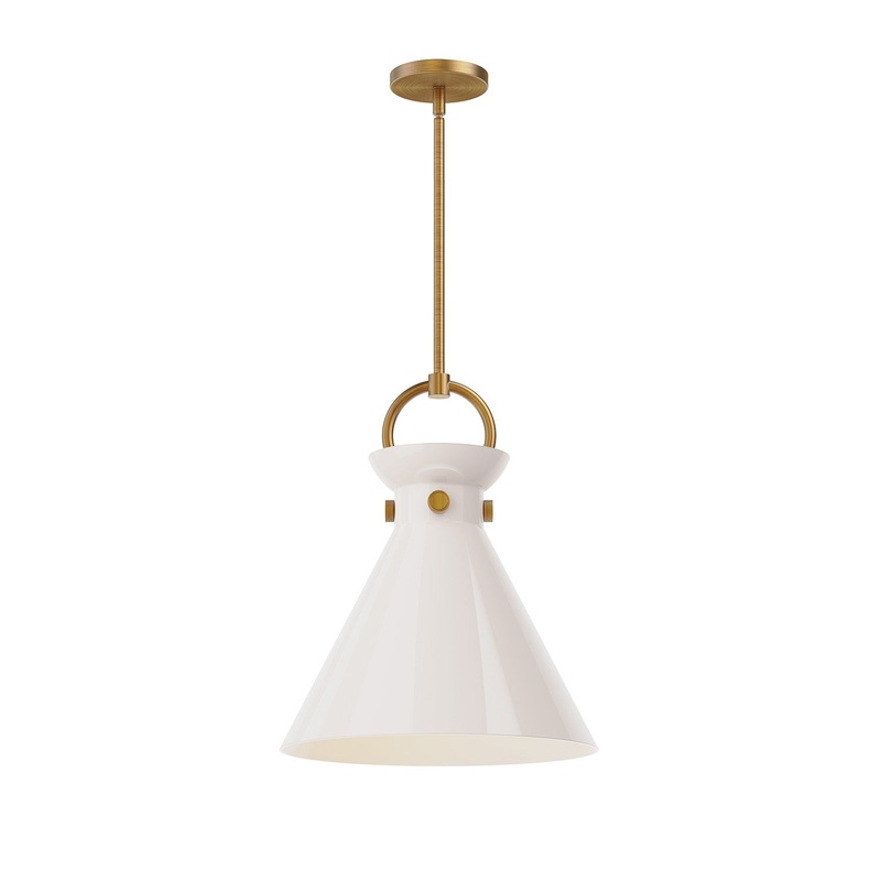 One Light Pendant from the Emerson Collection in Aged Gold Finish by Alora