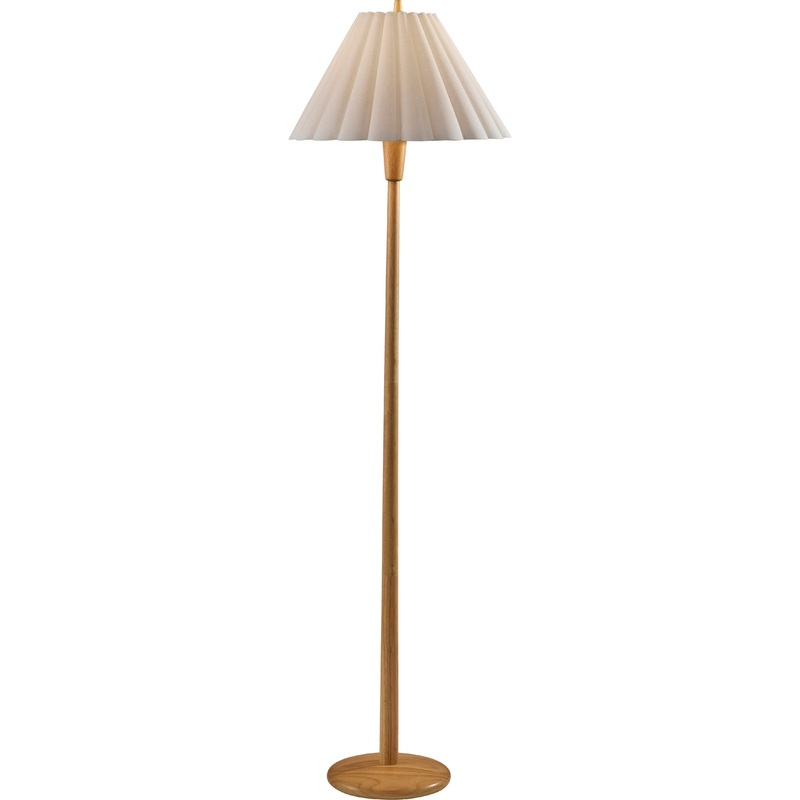 Scallop Floor Lamp Natural Wood