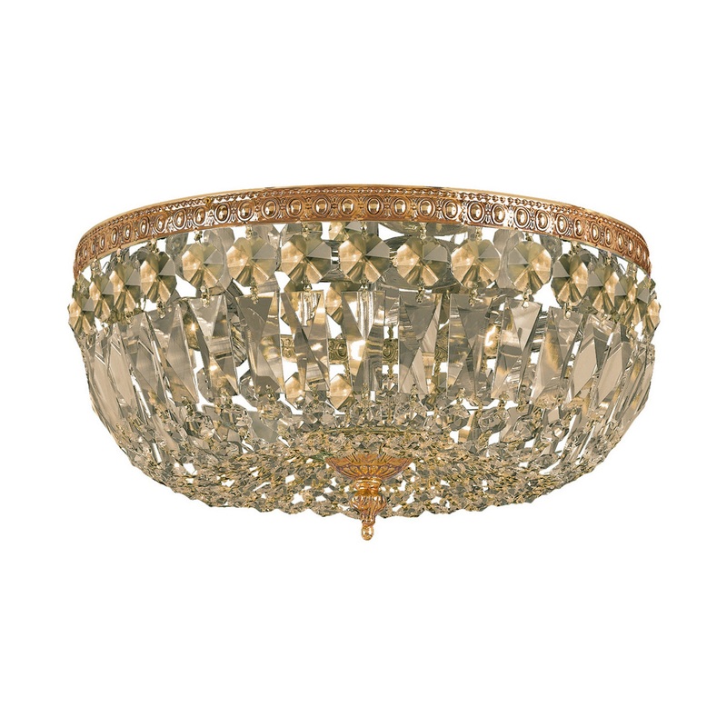 Three Light Flush Mount from the Ceiling Mount Collection in Olde Brass Finish by Crystorama