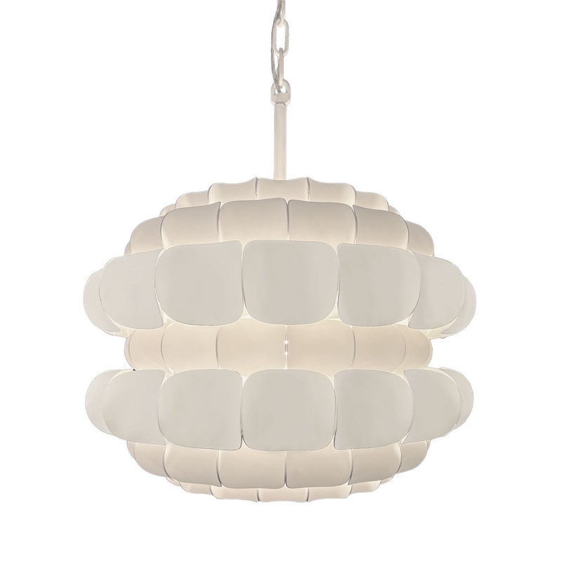 Three Light Pendant from the Swoon Collection in Matte White Finish by Varaluz