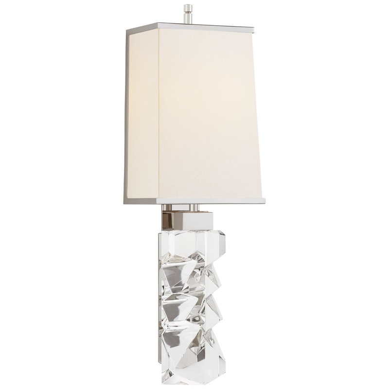 Two Light Wall Sconce from the Argentino Collection in Crystal And Polished Nickel Finish by Visual Comfort Signature
