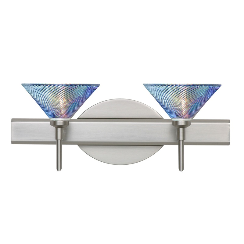 Two Light Wall Sconce from the Kona Collection in Satin Nickel Finish by Besa