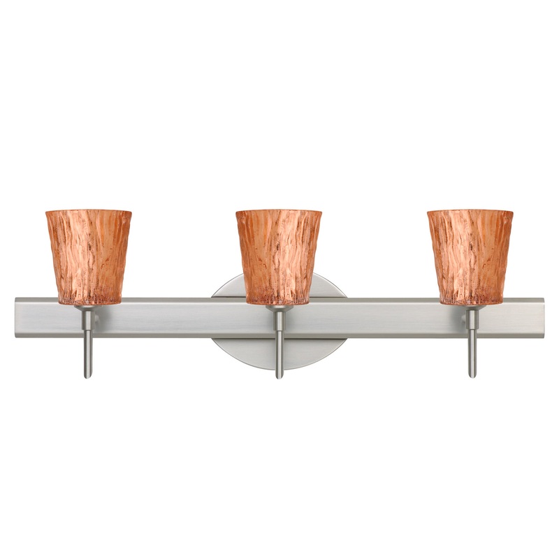 Besa 3SW-5125CF-SN Nico Three Light Wall Sconce Satin Nickel