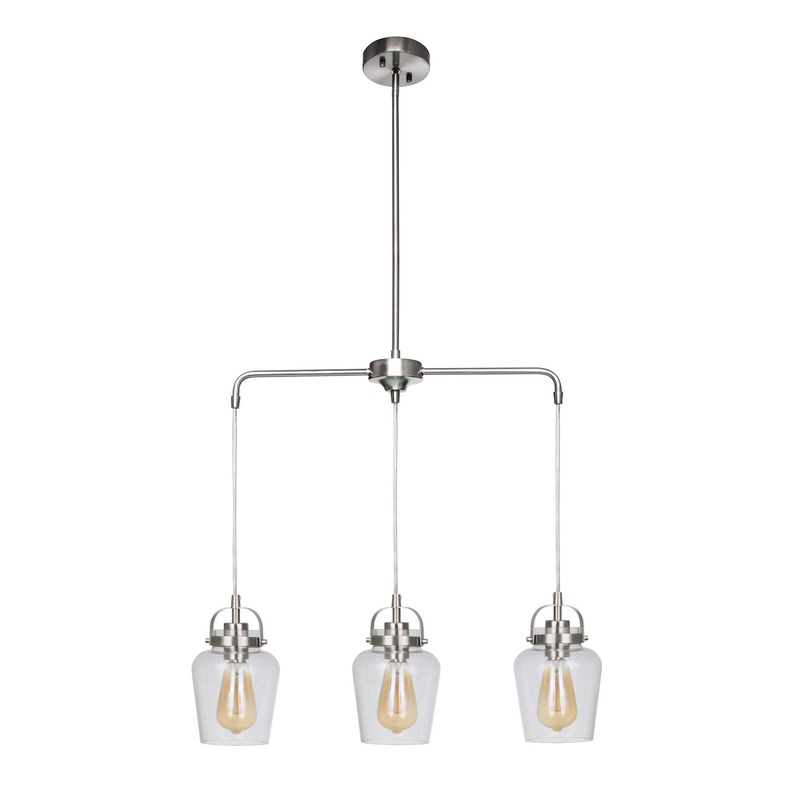 Craftmade 53593-BNK Trystan Three Light Pendant Brushed Polished Nickel (Discontinued)