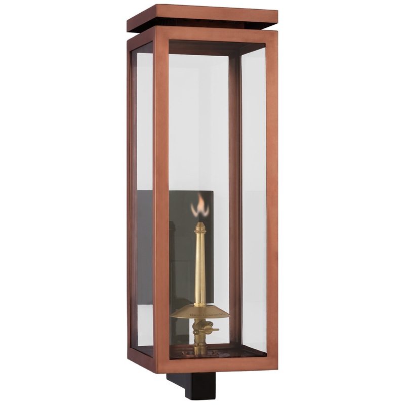 Gas Wall Lantern from the Fresno Gas Collection in Soft Copper Finish by Visual Comfort Signature