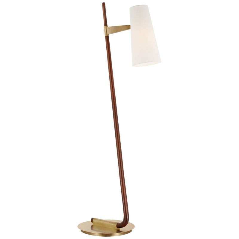 LED Floor Lamp from the Katia Collection in Mahogany And Hand-Rubbed Antique Brass Finish by Visual Comfort Signature