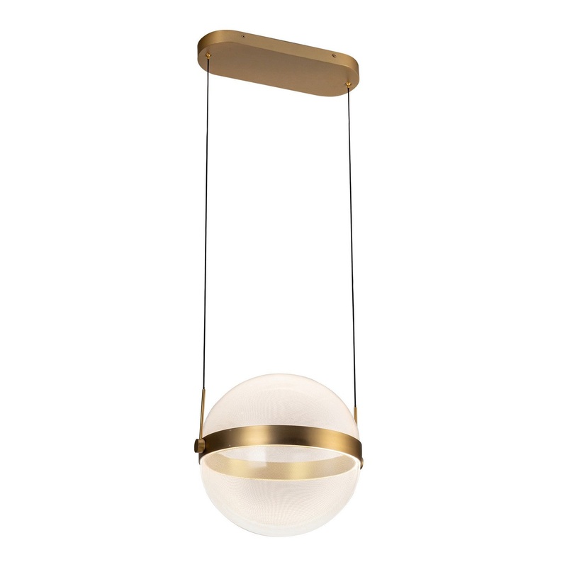 LED Pendant from the Pisces Collection in Brushed Gold/Light Guide Finish by Kuzco Lighting