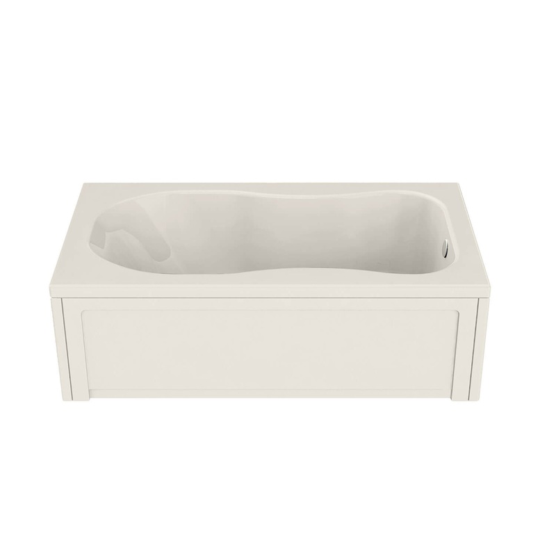 MAAX 101056-055-007 Topaz 6636 Acrylic Alcove End Drain Aerofeel Bathtub in Biscuit