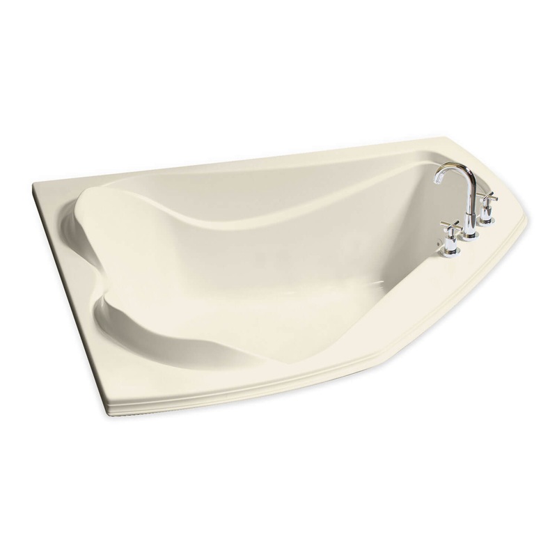 MAAX 102724-107-004 Cocoon 6054 Acrylic Corner Center Drain Hydrosens Bathtub in Bone