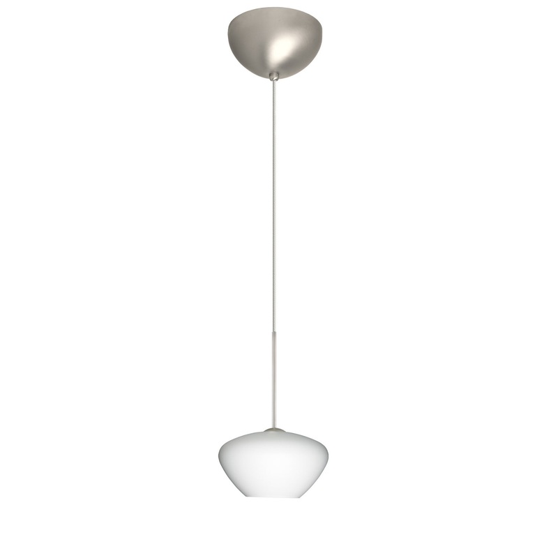 One Light Pendant from the Peri Collection in Satin Nickel Finish by Besa