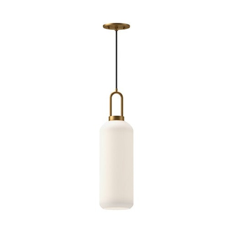 One Light Pendant from the Soji Collection in Aged Gold Finish by Alora