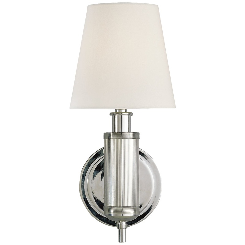 One Light Wall Sconce from the Longacre Collection in Polished Nickel Finish by Visual Comfort Signature