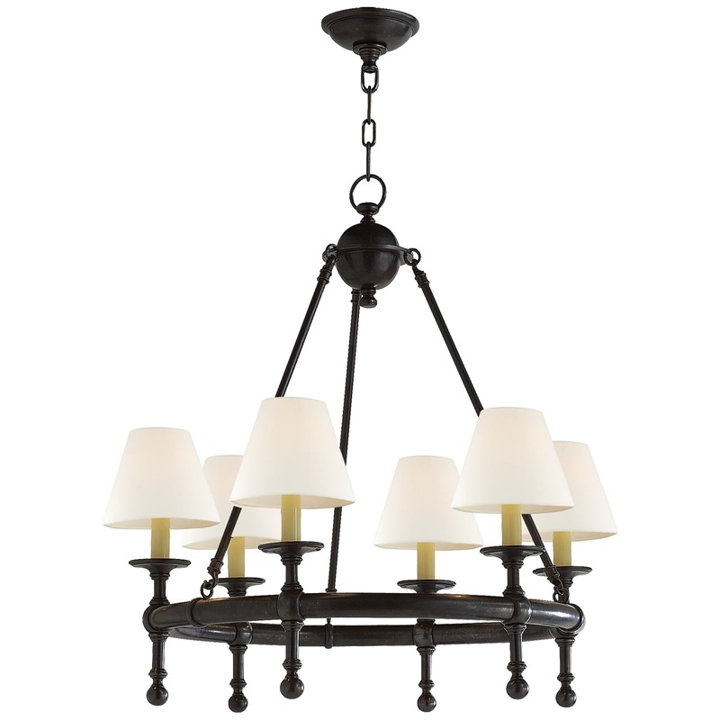 Six Light Chandelier from the Classic Collection in Bronze Finish by Visual Comfort Signature