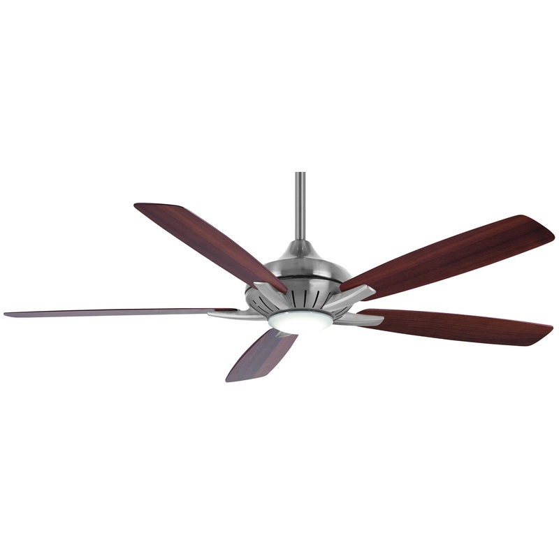 5-blade Dyno Xl 60″Ceiling Fan by Minka Aire (Dry Rated) Brushed Nickel/Rev Med Maple Dk Walnut